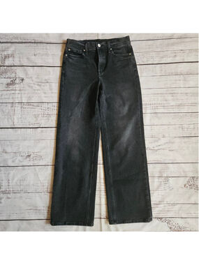 AYR The Secret Sauce Date Night Black Denim Straight Leg Womens 28 Mid Rise
